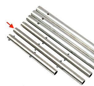 Kort kopplingsrör 30 cm inkl fjäderlås till Snöhyvel SN3-M aluminiumskaft
