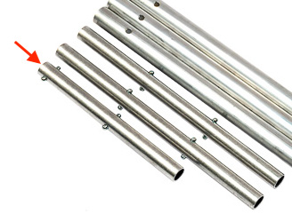 Kort kopplingsrör 21 cm inkl fjäderlås till Snöhyvel SN3-M aluminiumskaft - 2