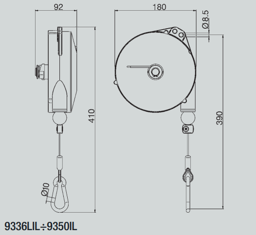 Balansblock Tecna 9346IL med fjäderretur för livsmedelsindustrin /2-4 kg - 3