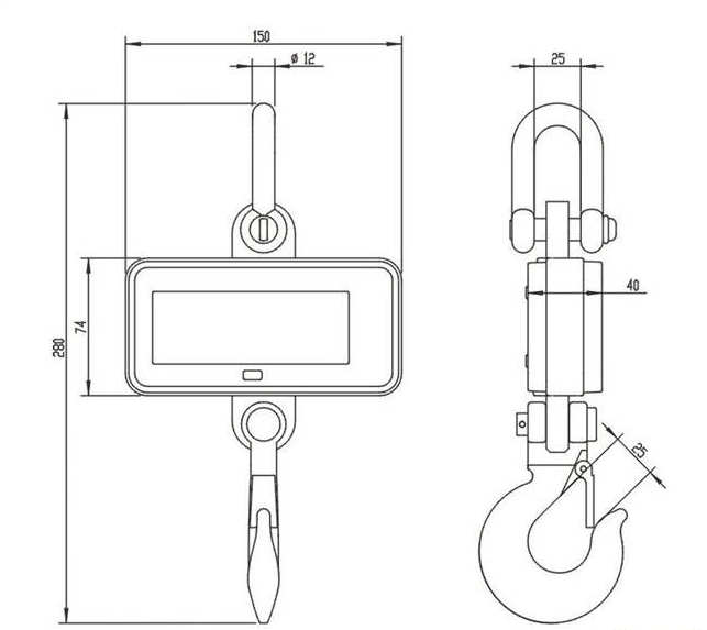 Kranvåg / Maxlast: 500 kg Led - 2