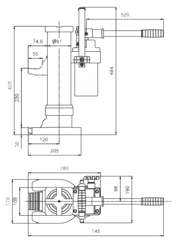 Hydraulisk domkraft / Maxlast: 10 Ton - 2
