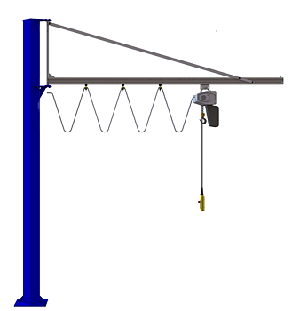 Pelarsvängkran inkl. SWF 400V kättingtelfer Maxlast: 63 kg / armlängd: 3 meter