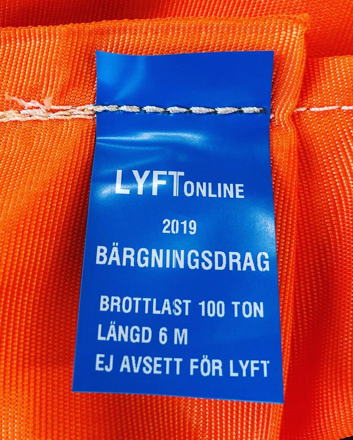 Bärgningsdrag, Min. brottlast: 8 ton / 6 meter - 3