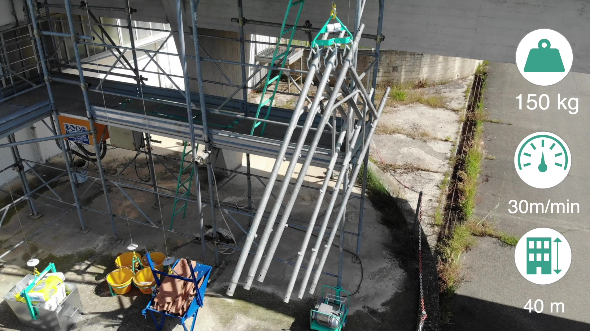 Ställningsvinsch IMER AP 150 / Maxlast: 150 kg (30 m/min) - 4