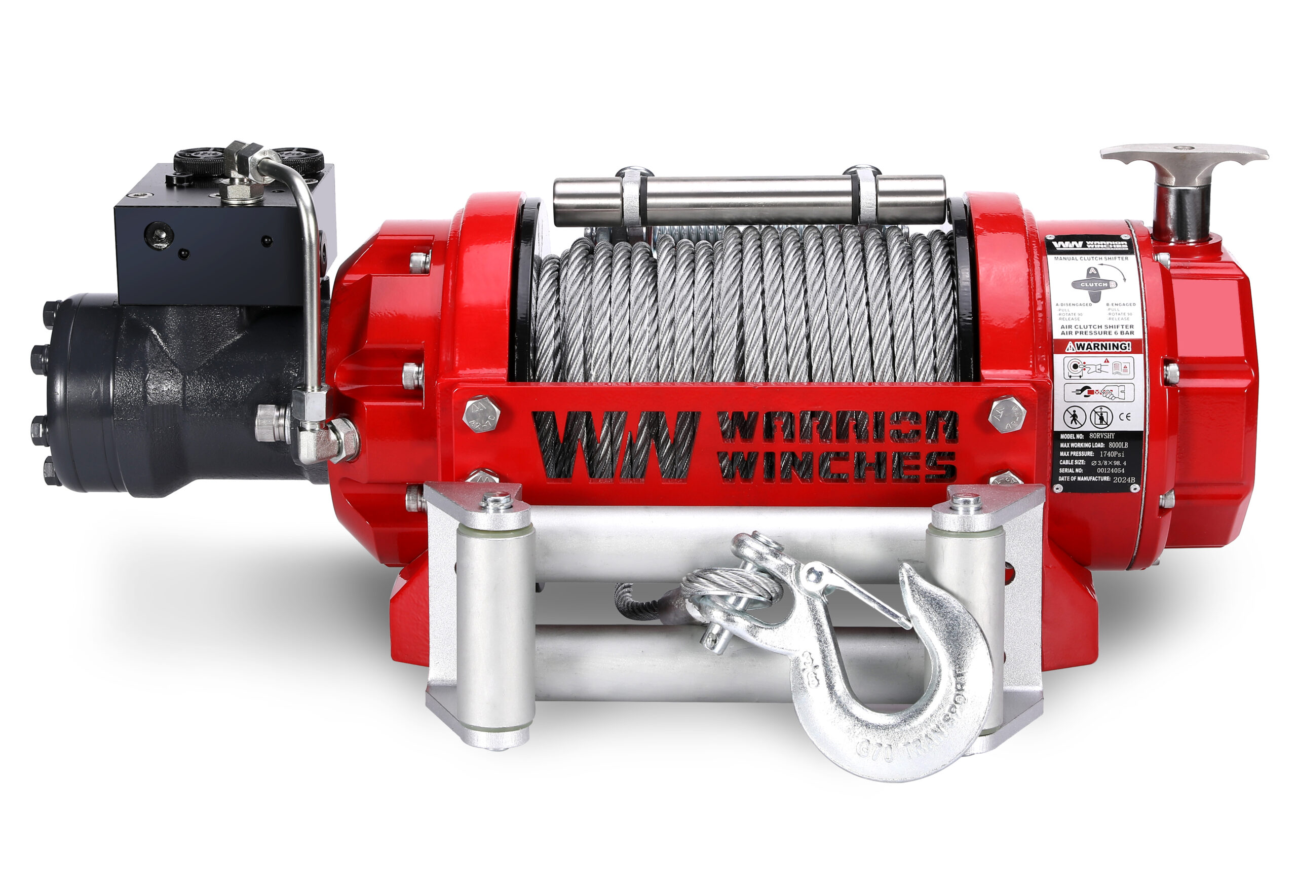 Warrior RV EN 10000 Hydraulisk dragvinsch / Maxlast: 4536 kg
