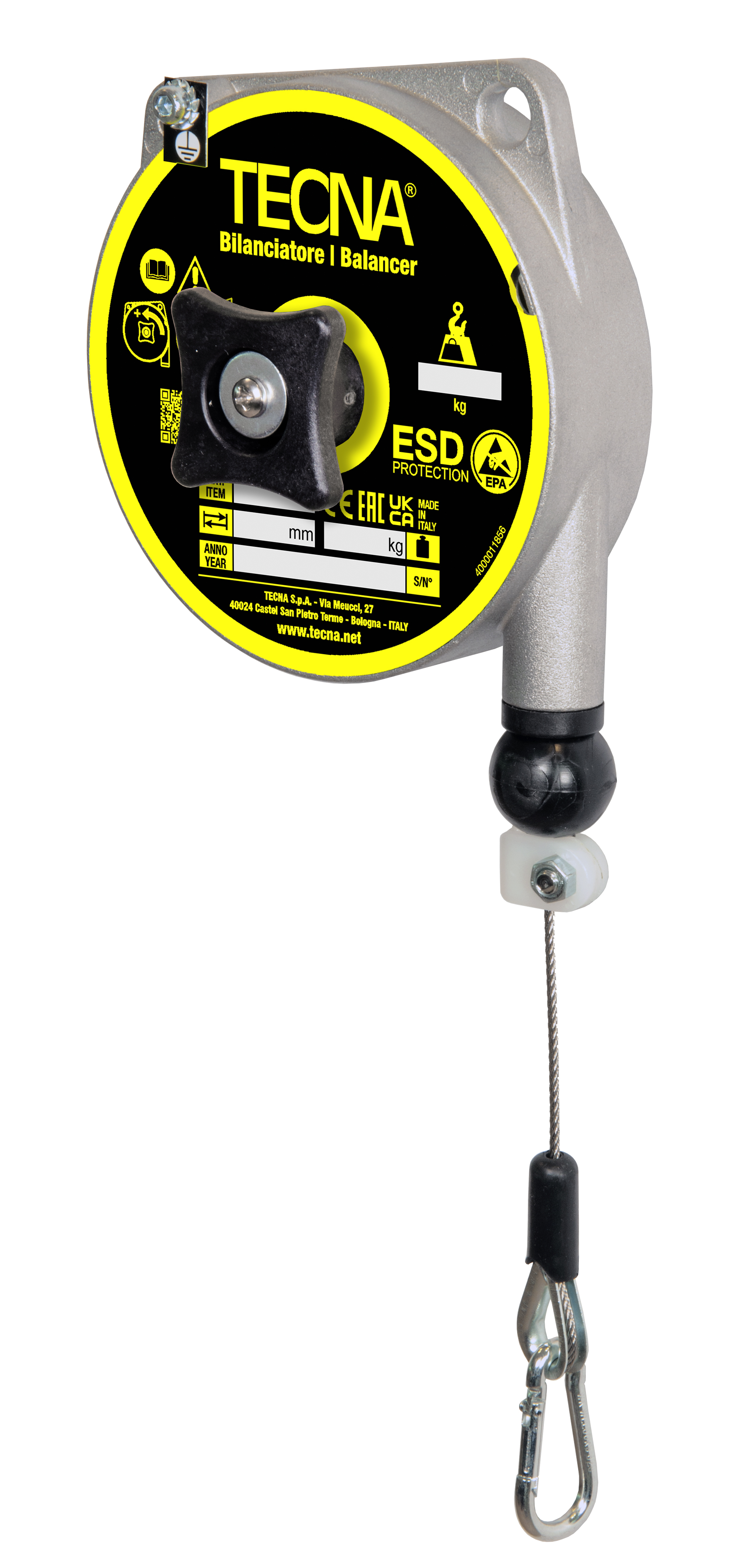 Balansblock Tecna 9312ES i ESD utförande med fjäderretur / Maxlast: 1-2 kg