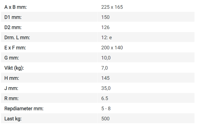 Brytblock ledat förzinkat Maxlast 500 kg / Diameter 150 mm - 3