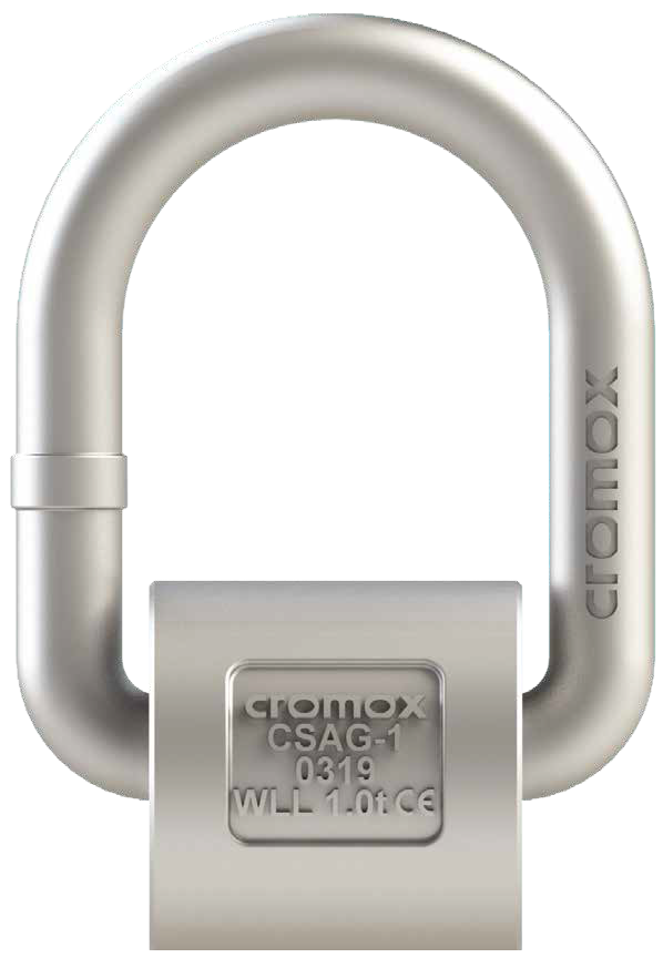 Lyftögla svetsbar rostfri D-ring Klass 6 Cromox AISI 318LN, Maxlast: 3 ton