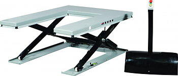 Lågbyggt lyftbord Silverstone med U-form  / Maxlast: 1000 kg