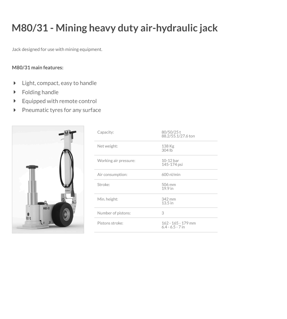 Luftdomkraft Mammut M80-31 / Maxlast: 80/50/25 ton - 2
