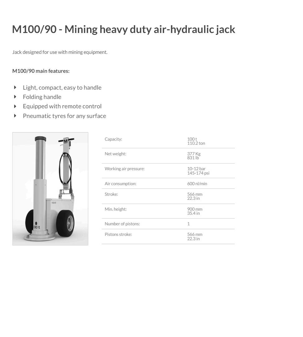 Luftdomkraft Mammut M100-90 / Maxlast: 100 ton - 2