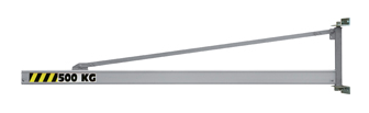 Väggsvängkran i aluminium 320 kg / Längd 5,5 meter