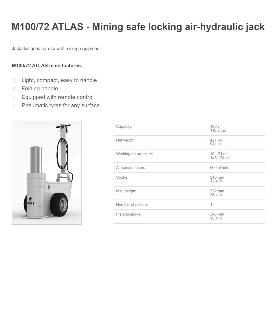 Luftdomkraft Mammut M100-72-ATLAS / Maxlast: 100 ton - 2
