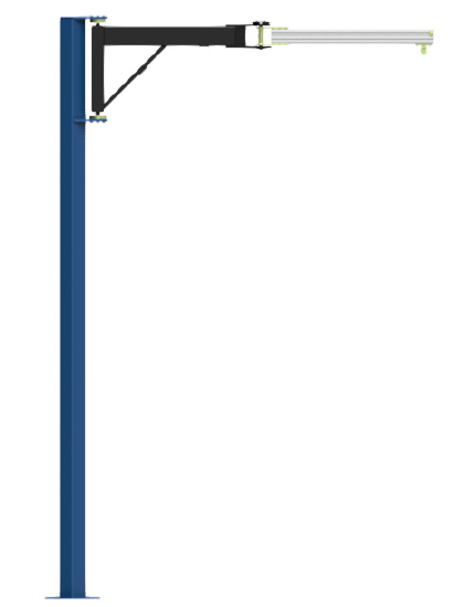 Vikarmskran med pelare maxlast: 100 kg, längd: 2 meter (1+1 m)