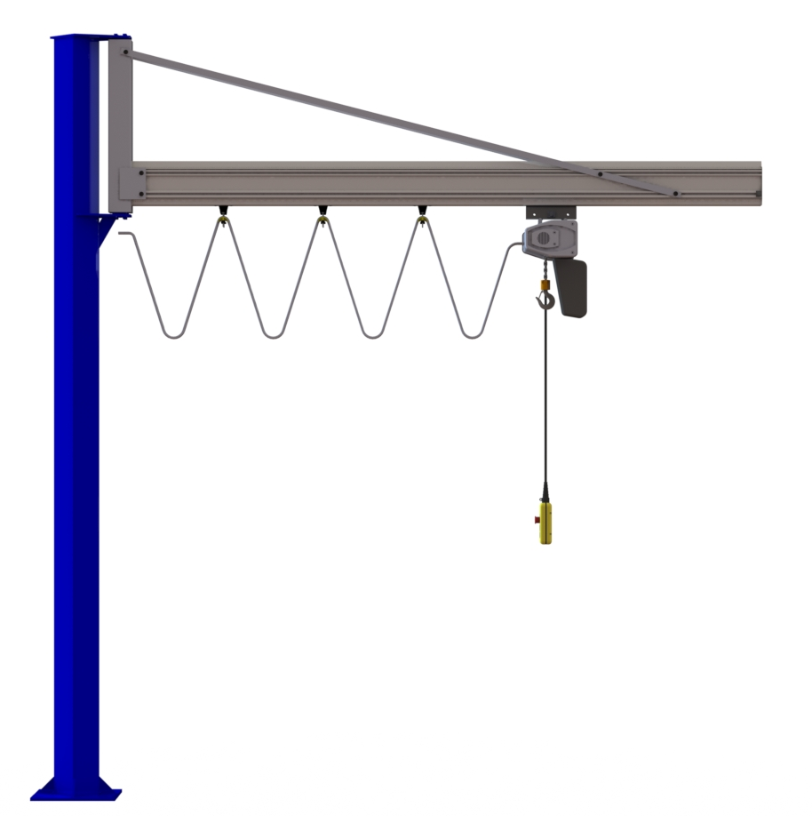 Pelarsvängkran inkl. SWF 400V kättingtelfer Maxlast: 63 kg / armlängd: 5 meter