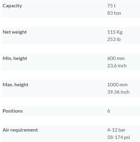 Pallbock Mammut MXA 75-100 / Maxlast: 75 ton - 2