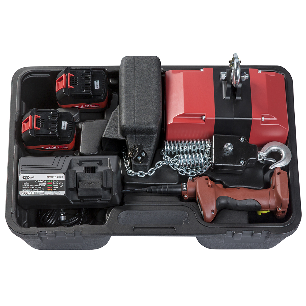 Batteridriven Kättingtelfer, 250 kg / Lyfthöjd: 10 m - 4