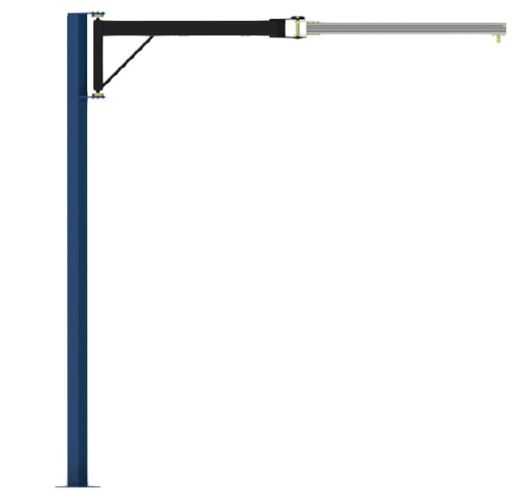 Vikarmskran med pelare maxlast: 60 kg, längd: 3 meter (1,5+1,5 m)