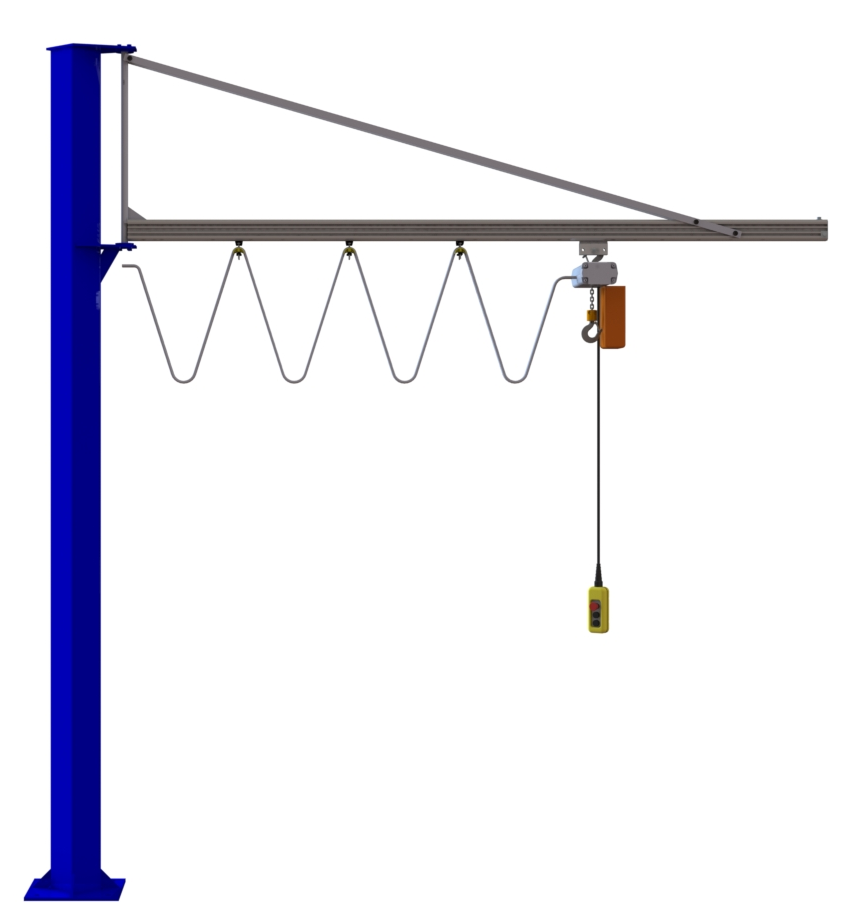 Pelarsvängkran inkl. Beta 230V kättingtelfer Maxlast: 125 kg / armlängd: 2 meter