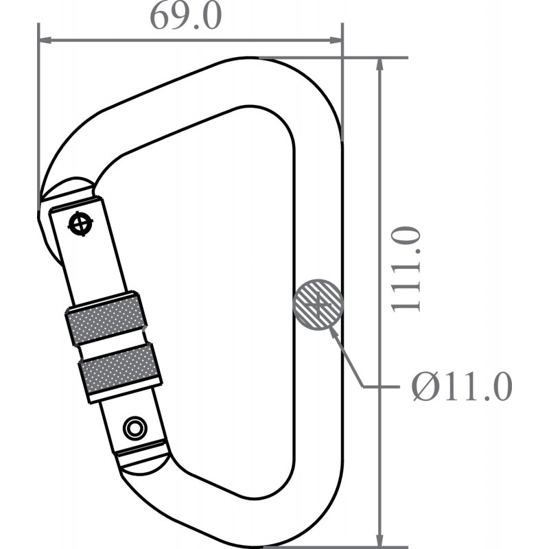 Aluminiumkarbinhake med skruvlås / öppning 21 mm - 3