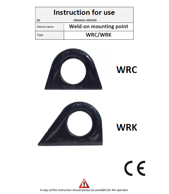 Lyftögla svetsbar WRC / Maxlast: 1 Ton - 3