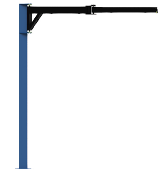 Vikarmskran med pelare maxlast: 200 kg, längd: 4 meter (2+2 m)