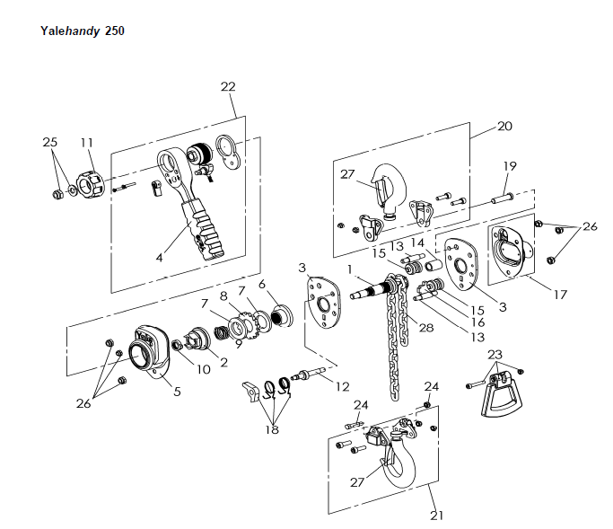 Spaklyftblock Yale Handy 250 kg/1,5 m - 3