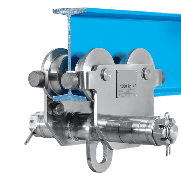 Blockvagn Rostfri 1000 kg / Balkbredd: 58-203 mm