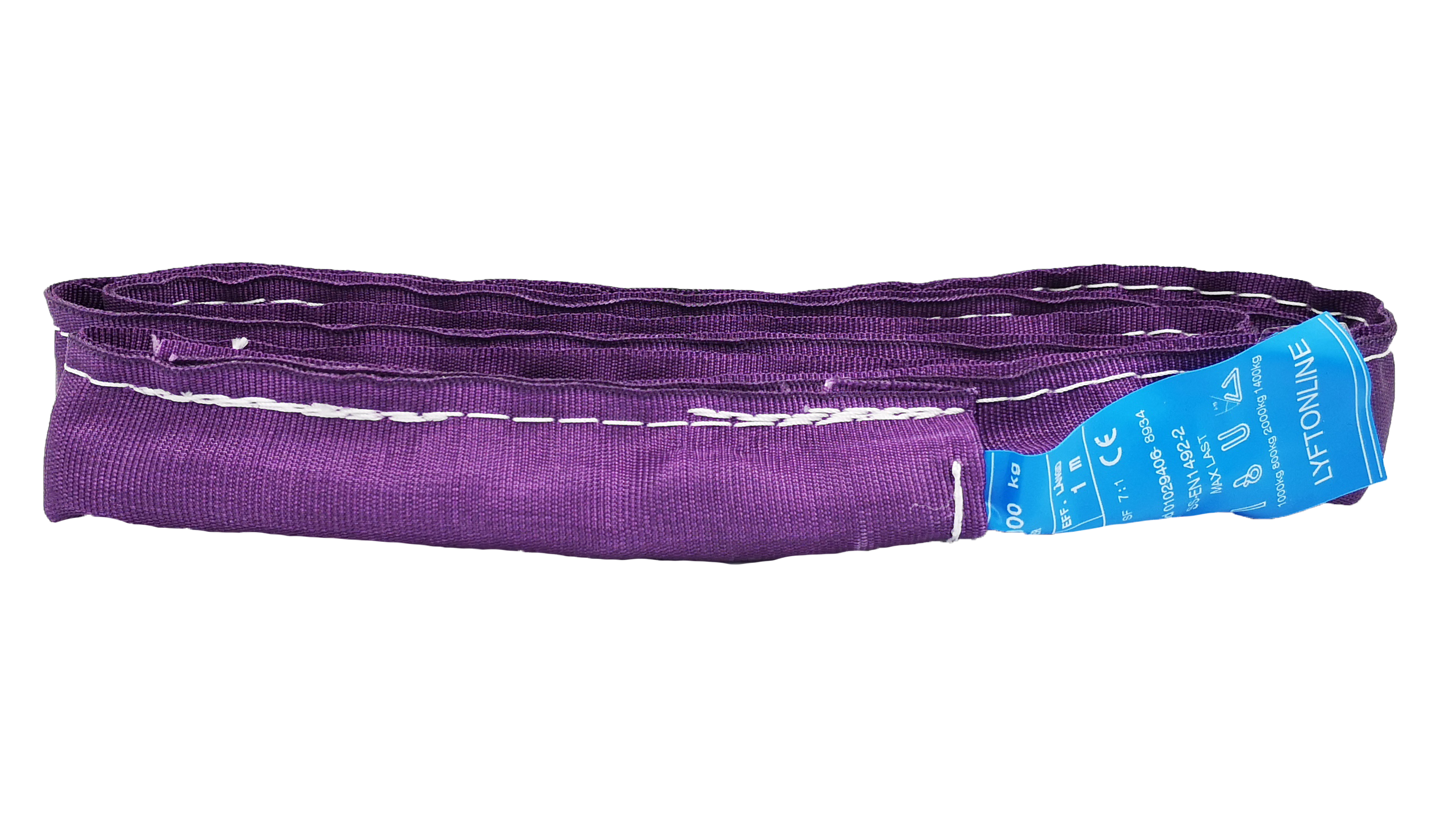 Rundsling Sidsöm Dubbelduk Lila 1 Ton / 0,5 m Effektiv längd