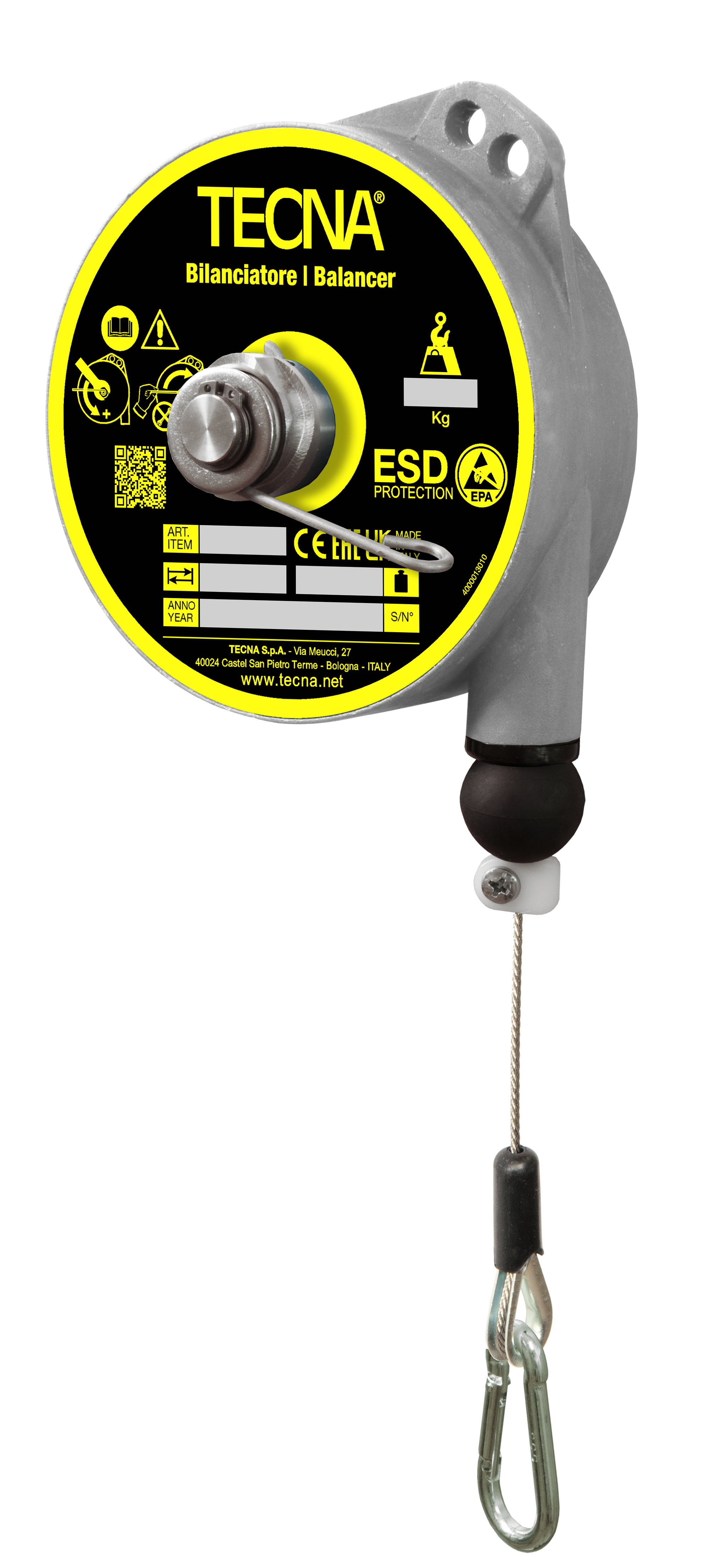 Balansblock Tecna 9321ES i ESD utförande med fjäderretur / Maxlast: 2-4 kg