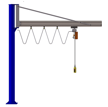 Pelarsvängkran inkl. Beta 230V kättingtelfer Maxlast: 125 kg / armlängd: 3 meter