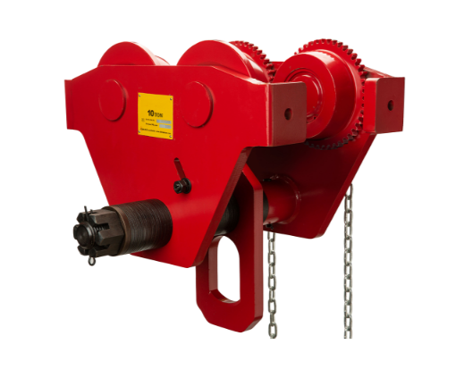 Blockvagn kättingdriven R 10.000 kg / balkbredd: 130-305 mm