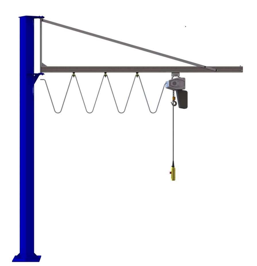 Pelarsvängkran inkl. SWF 400V kättingtelfer Maxlast: 125 kg / armlängd: 2 meter