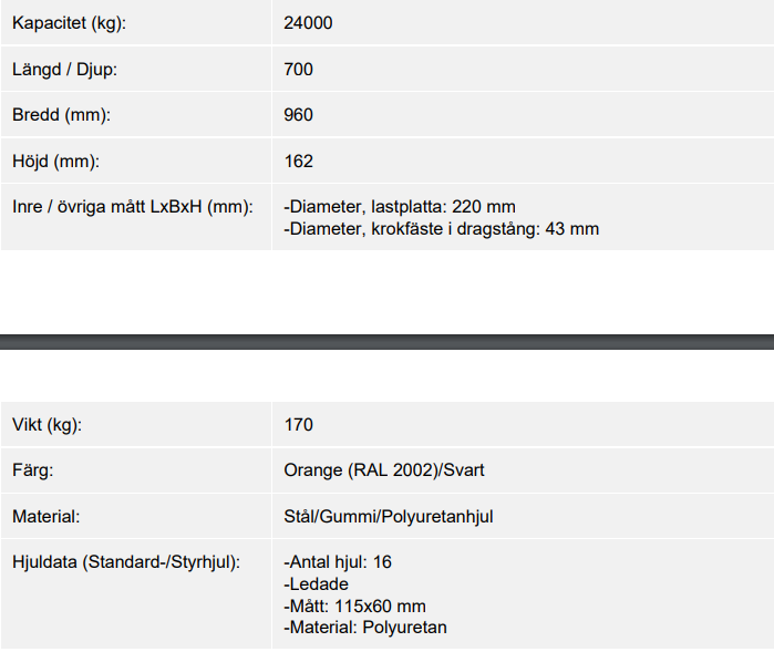 Maskinskridsko med draghandtag / Maxlast: 24 000 kg - 2