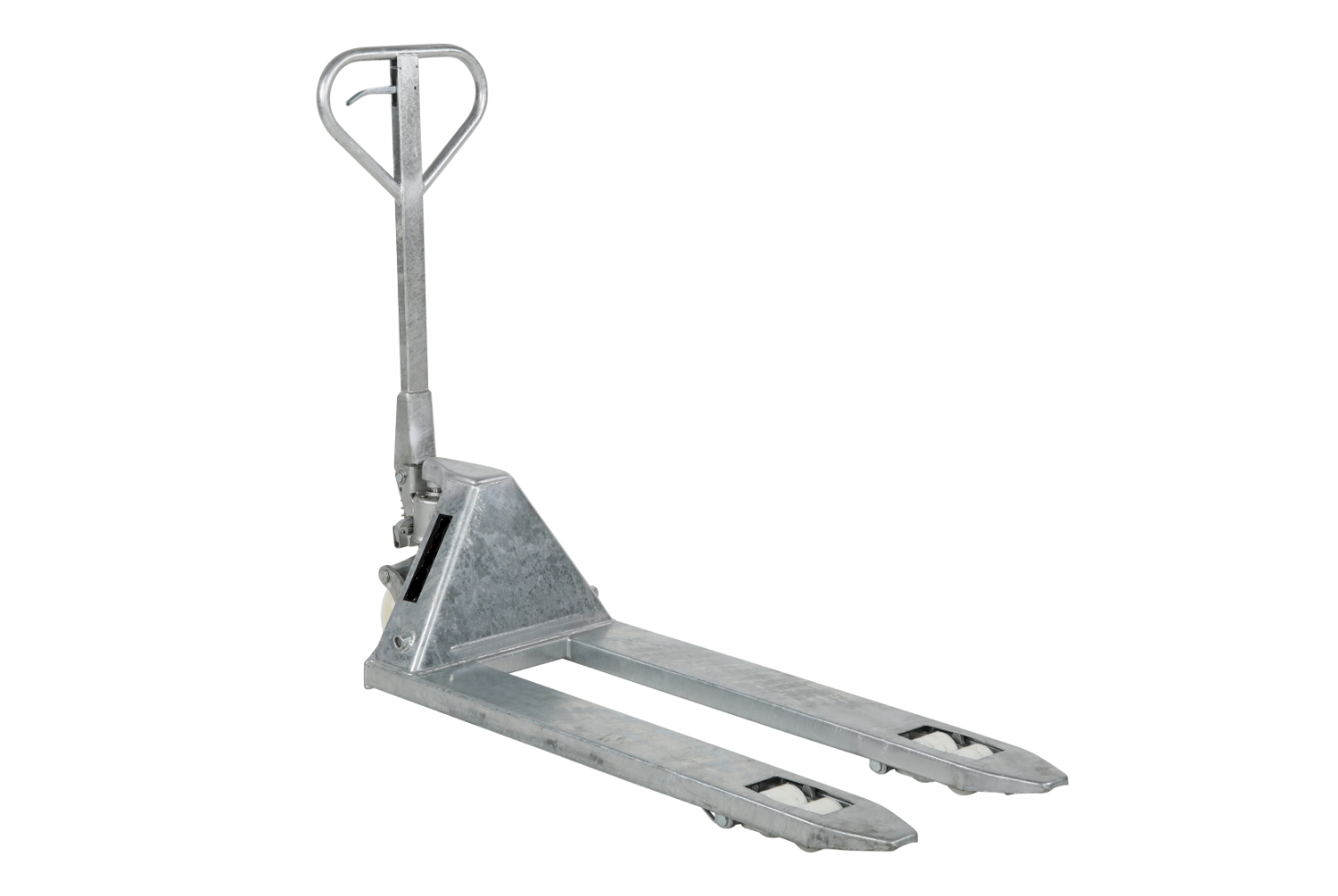 Galvaniserad pallyftare, Maxlast: 2500 kg / 1150 mm, dubbel nylonhjul