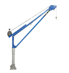Portabel svängkran i aluminium med vinsch, Armlängd: 1100-2000 mm / Maxlast: 300 kg