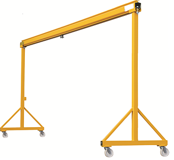 Flyttbara bockkranar i stål med C-profil / Maxlast: 500-2000 kg