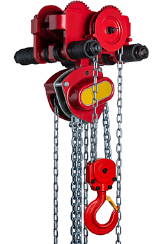 Snabblyftblock med kättingdriven blockvagn / Maxlast: 10 ton / Lyfthöjd: 6 m