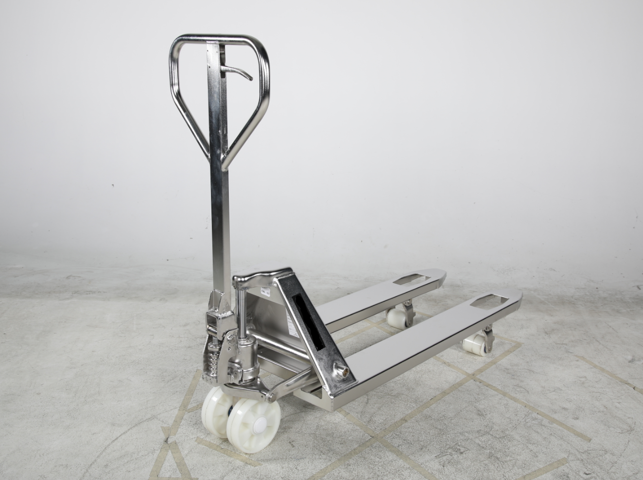 Pallyftare Rostfri (AISI 304) Maxlast: 2500 kg / Gaffellängd: 1150 mm, enkel nylonhjul - 4