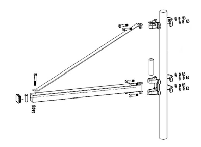 Svängarm för Warrior vinsch längd: 750 mm / Maxlast: 600kg
