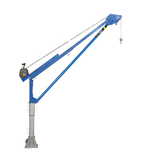 Portabel svängkran i aluminium med vinsch, Armlängd: 800-1500 mm / Maxlast: 500 kg