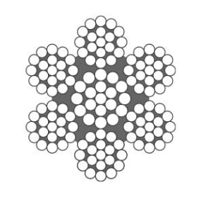 Stållina BLACK STAR®  6x19M-WSC / Lindiameter 3-10 mm / 1960 kN