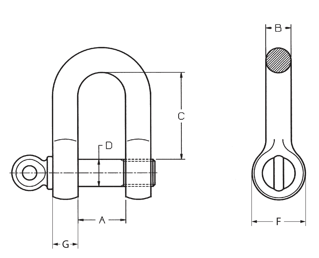 Schackel, Rak med skruv / Maxlast: 35 Ton - 2