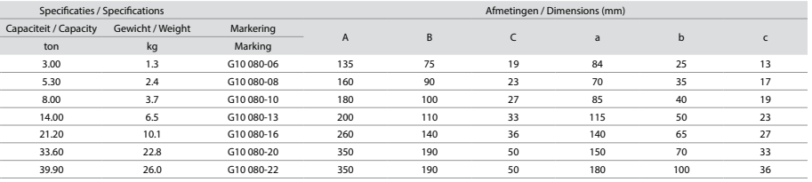 Ögla för 3 & 4-partiga 13 mm kättingredskap Klass 10  / Maxlast: 14 Ton - 3
