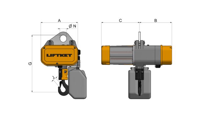 Kättingtelfer Liftket B13, 8000 kg (2,8/0,7 m/min) - 2