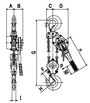 Spaklyftblock Nitchi RB5 6300 kg med överlastskydd / lyfthöjd: 1,5 meter - 2