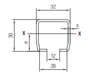 C-Skena 30x32 / Längd: 3 meter - 2