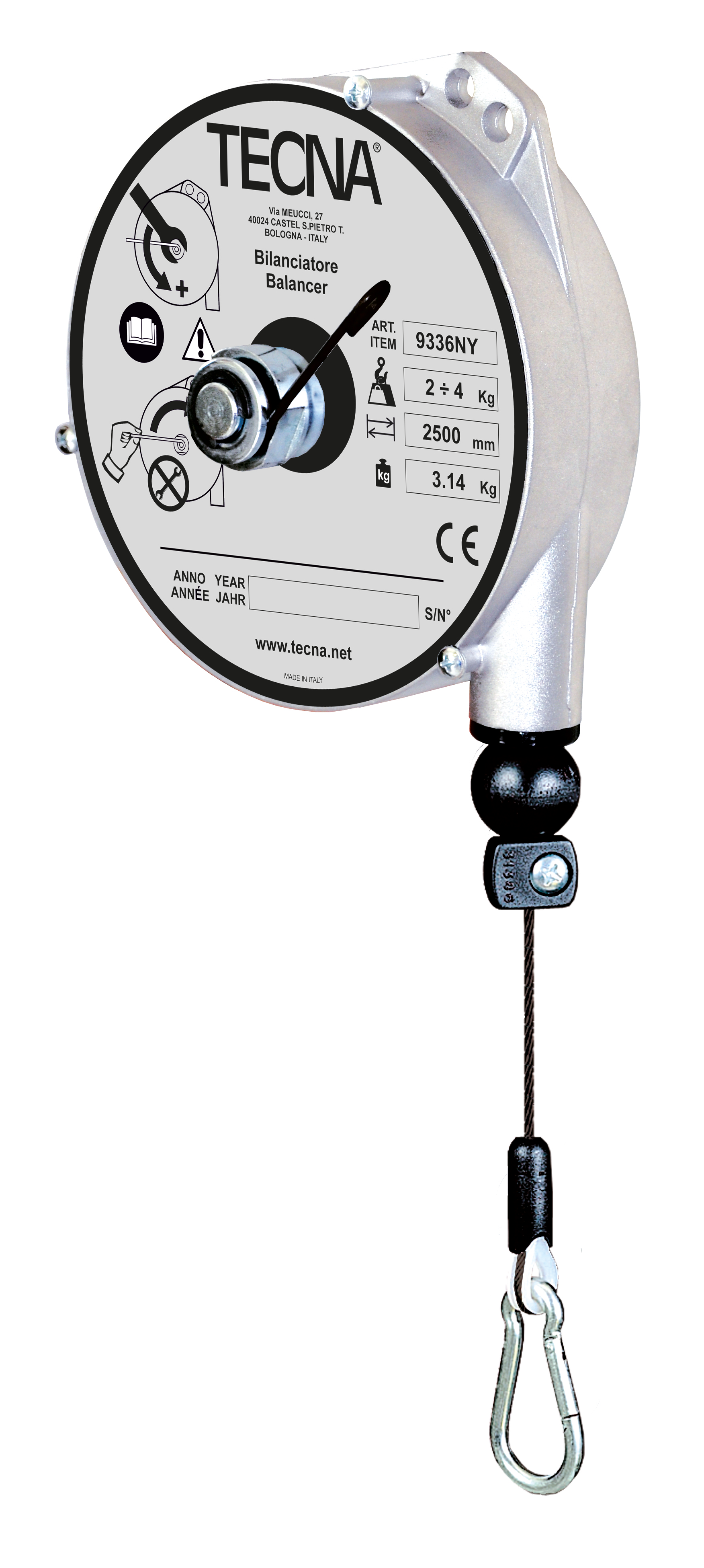 Balansblock Tecna 9339NY, Fjäder retur / Maxlast: 8-10 kg