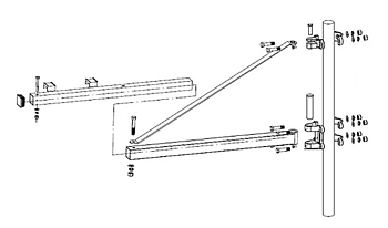 Förlängningsbar svängarm för Warrior vinsch längd: 750 mm alt. 1100 mm / Maxlast: 250 alt. 600 kg