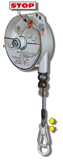 Balansblock fjäderretur med spärrfunktion 9348NY / Maxlast: 6-8 kg